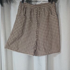 Vintage Gingham Cotton Shorts